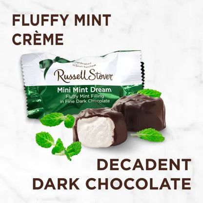 Russell Stover Chocolates Clara's Recipe Dark Chocolate Mini Mint Dream, 8 oz. Box