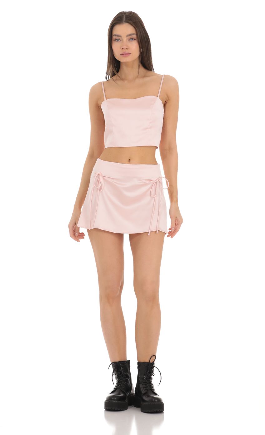 Lucy In The Sky Satin Two Piece Set in Pink