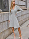 Cupshe Grey Knit Surplice Long Sleeve Mini Dress(X2)