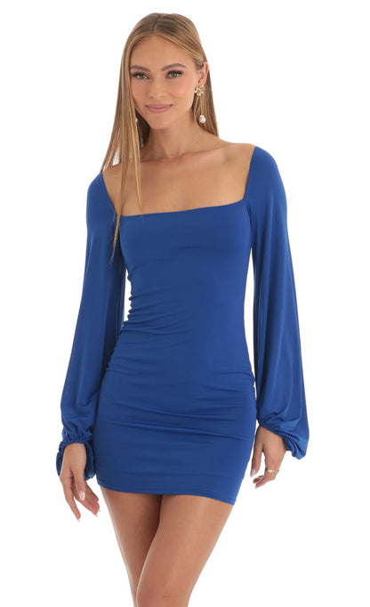Lucy In The Sky Long Sleeve Dress in Blue