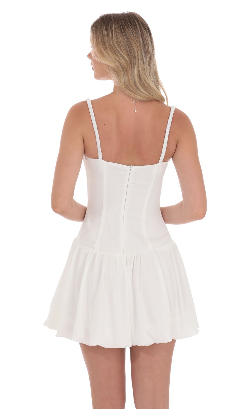 Lucy In The Sky Ruched Bust Bubble Dress in White