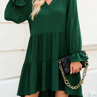 Cupshe V-neck Puff Sleeve Ruffle Mini Dress(X2)