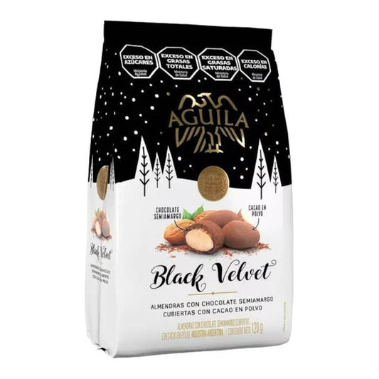 Pampa Direct Águila Black Velvet Almonds with Dark Chocolate Coated in Cocoa Powder, 120 g / 4.23 oz