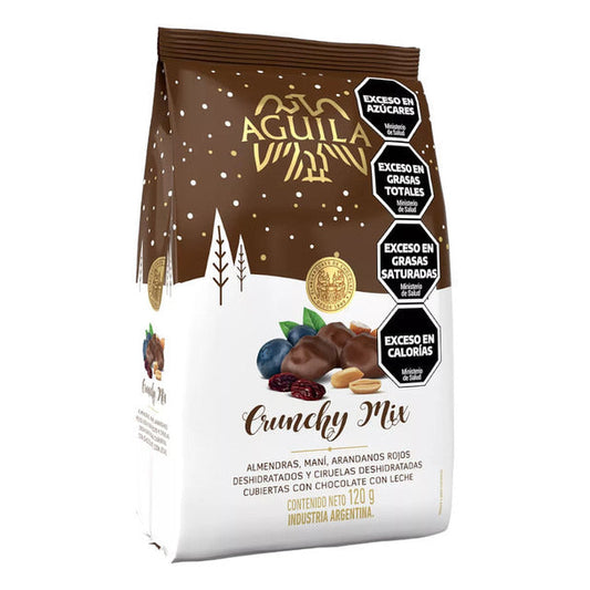 Pampa Direct Águila Crunchy Mix Almonds Peanuts Dried Cranberries & Plums Chocolate Covered, 120 g / 4.23 oz