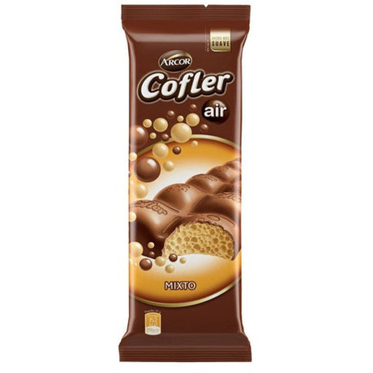 Pampa Direct Cofler Air Mixto Chocolate Aireado Milk Chocolate Bar Filled with Airy White Chocolate, 55 g / 1.94 oz ea (pack of 2 bars)