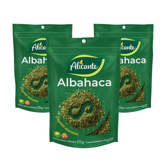Pampa Direct Alicante Dried Basil Gluten-Free, Perfect for Cooking & Seasoning Albahaca, 20 g / 0.7 oz (pack of 3)
