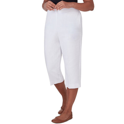 Alfred Dunner Women's Textured Zig Zag Capri With Pockets