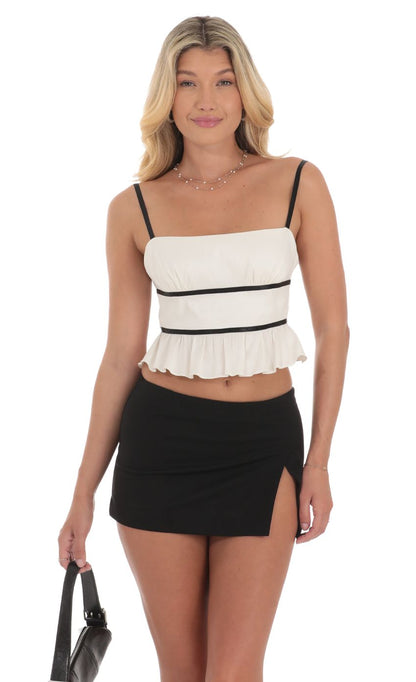 Lucy in the Sky Striped Open Back Top in White