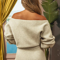 Cupshe x JoJo Gold Sequin Off-Shoulder Sweater