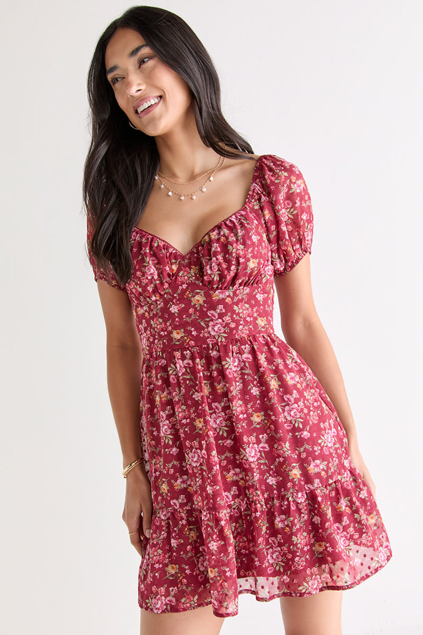 Francesca's Carrie Floral Sweetheart Mini Dress (x2)