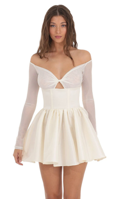 Lucy in the Sky Twist Cutout Flair Dress