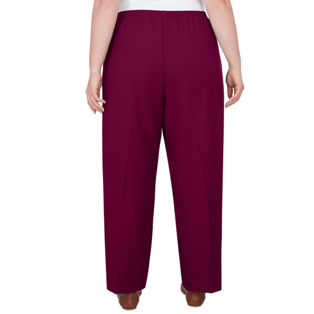 Alfred Dunner Plus Women's Classic Accord Elastic Waist Short Length Pant