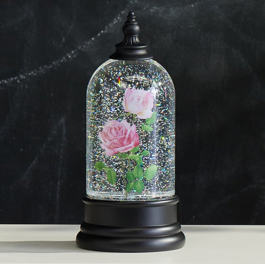 Cracker Barrel Acrylic Flower Dome Glitter Globe