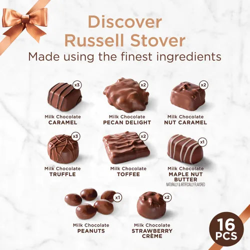Russell Stover Chocolates Milk Chocolate Assortment, 9.4 oz. Box