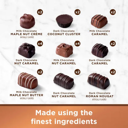 Russell Stover Chocolates Assorted Chocolates, 2 lb. Copper Box