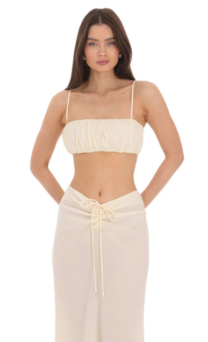 Lucy In The Sky Cropped Two Piece Set in Cream
