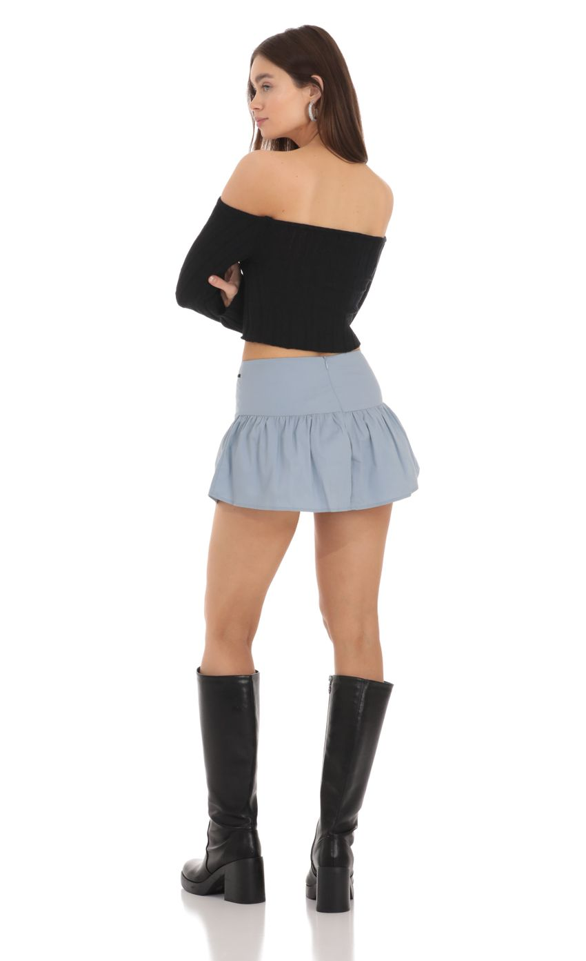 Lucy in the Sky Velvet Ribbon Skort in Blue