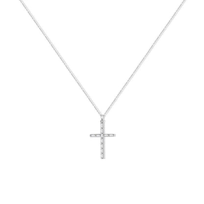 ARGENTO VIVO THE CZ BAGUETTE CROSS