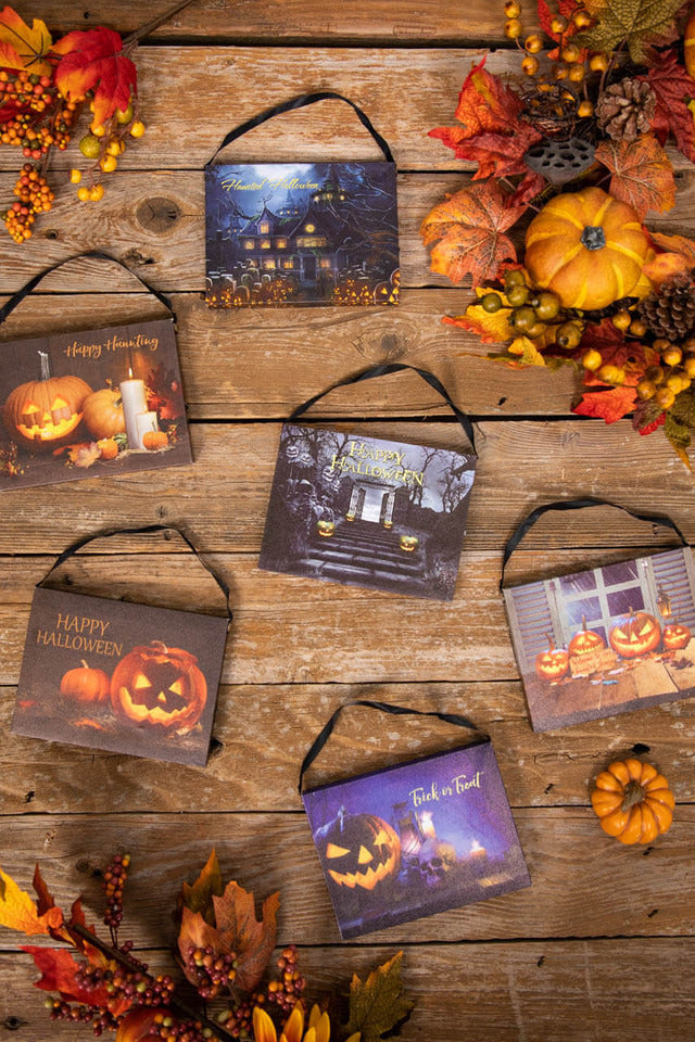 Decorator's Warehouse 7.8” B/O Lighted Halloween Canvas Painting