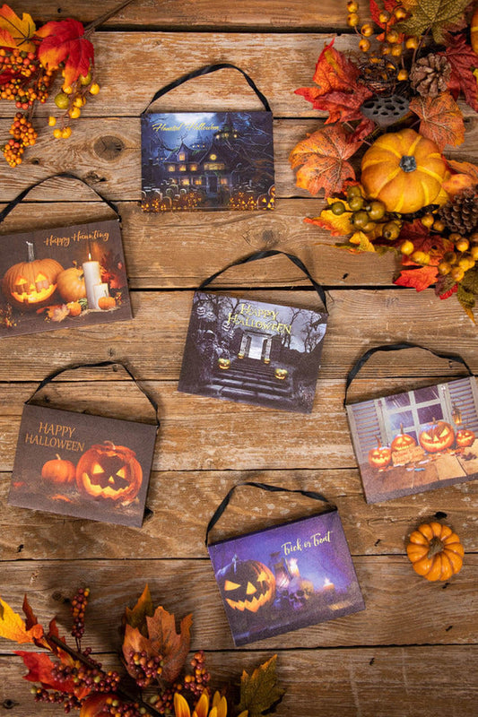 Decorator's Warehouse 7.8” B/O Lighted Halloween Canvas Painting