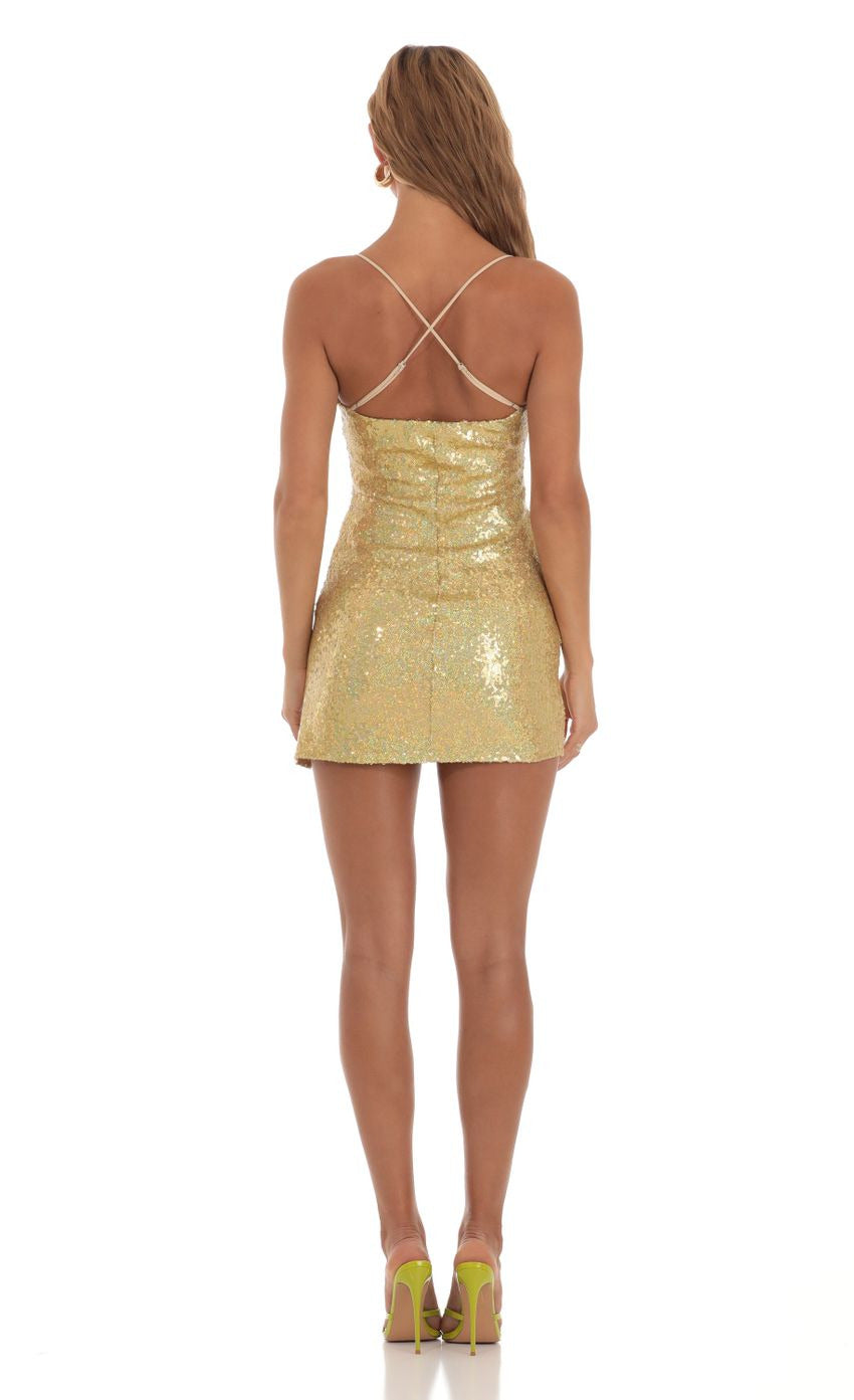Lucy in the Sky Sequin Side Slit Dress
