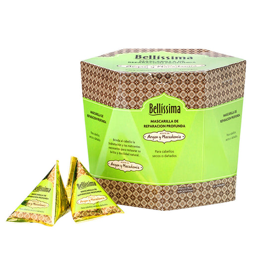 Pampa Direct Bellíssima Deep Repair Mask for Dry or Damaged Hair with Argan & Macadamia Oil, 20 g / oz (box of 24)