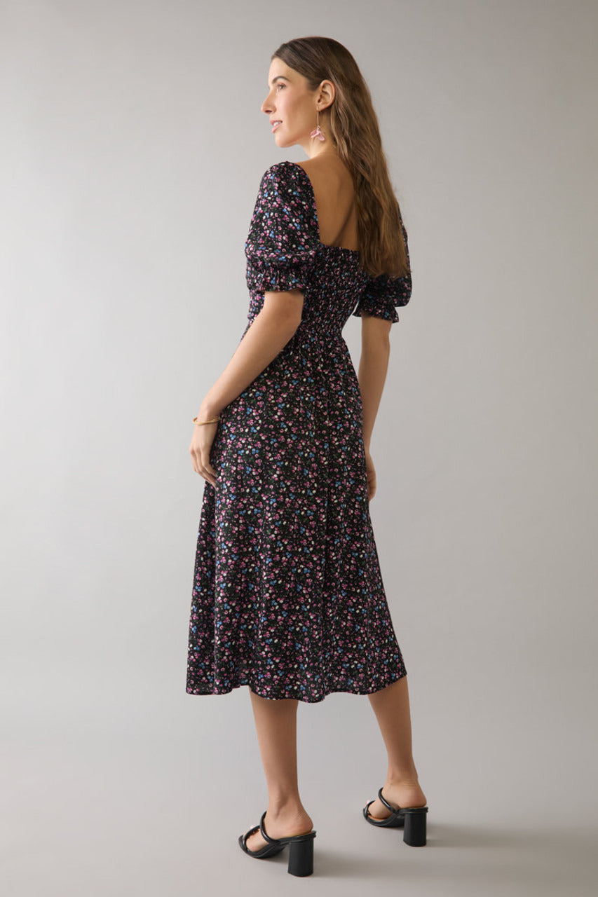 Francesca's Alberta Floral Lace Up Sweetheart Neck Midi Dress (x2)