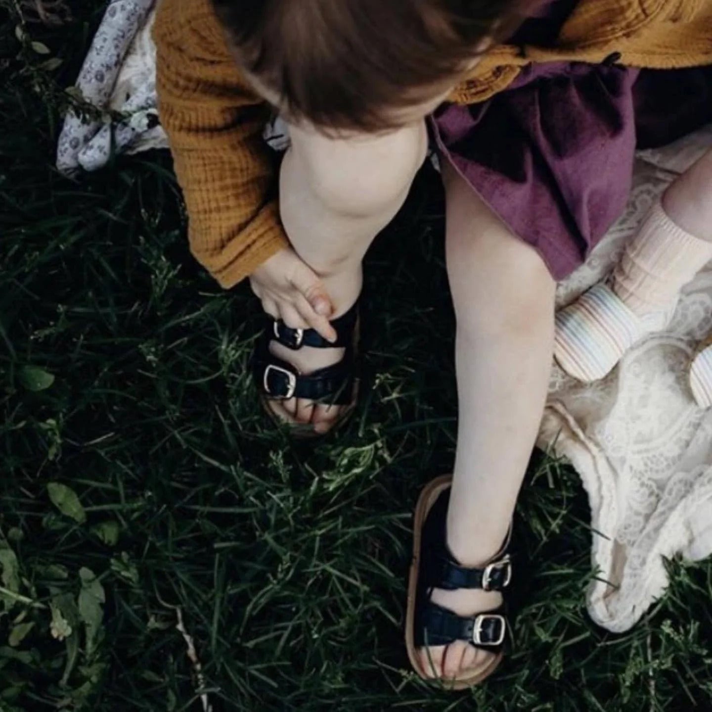 Little Love Bug Co. Blush Black Charley Sandal