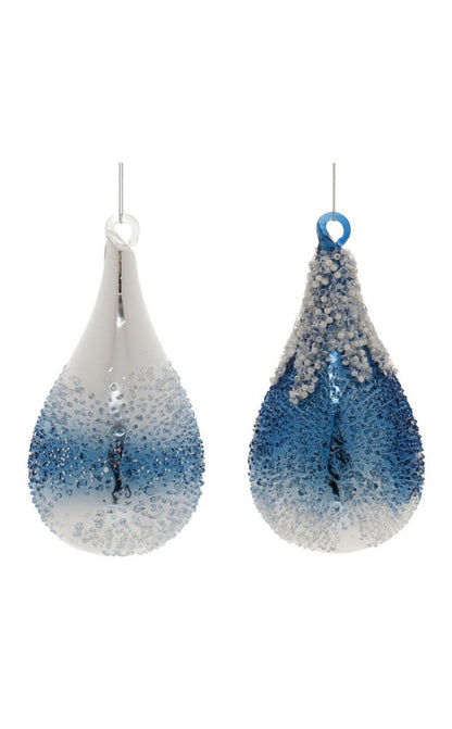 Decorator's Warehouse 6” Blue Glass Drop Ornament