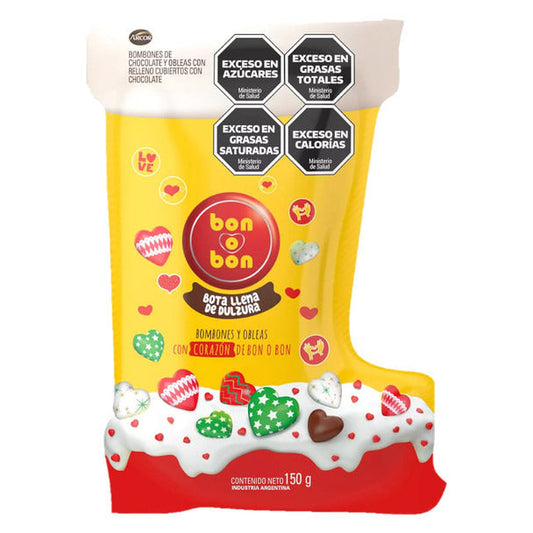 Pampa Direct Bon o Bon Sweet-Filled Boot Chocolate Bonbons & Wafers with Bon o Bon Heart, 150 g / 5.29 oz
