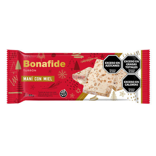 Pampa Direct Bonafide Turrón Maní Con Miel Peanut Nougat with Honey Classic Nougat - Gluten Free, 80 g / 2.82 oz