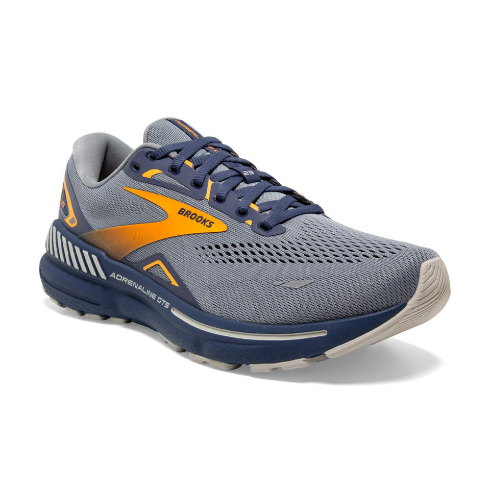 Brooks Men's Adrenaline GTS 23 Grey/Crown Blue/Orange