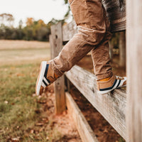 Little Love Bug Co. Brown and Navy Henry Low Top