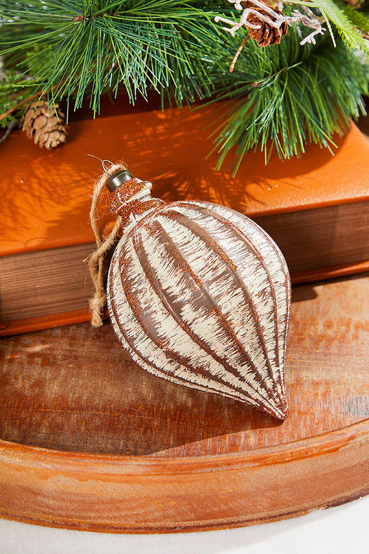 Decorator's Warehouse 6" Antique Drop Ornament - Brown Wash