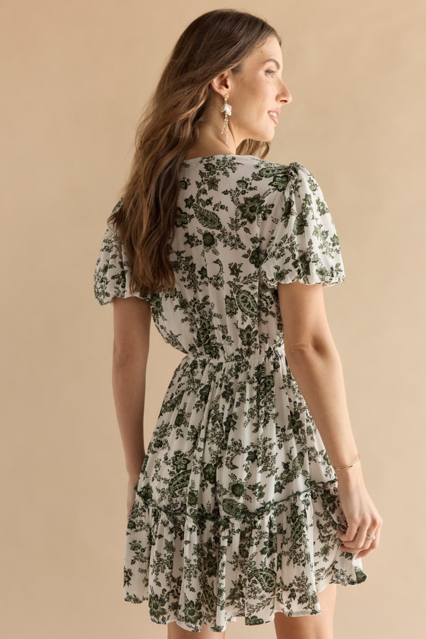 Francesca's Jillian Tie Front Floral Dress