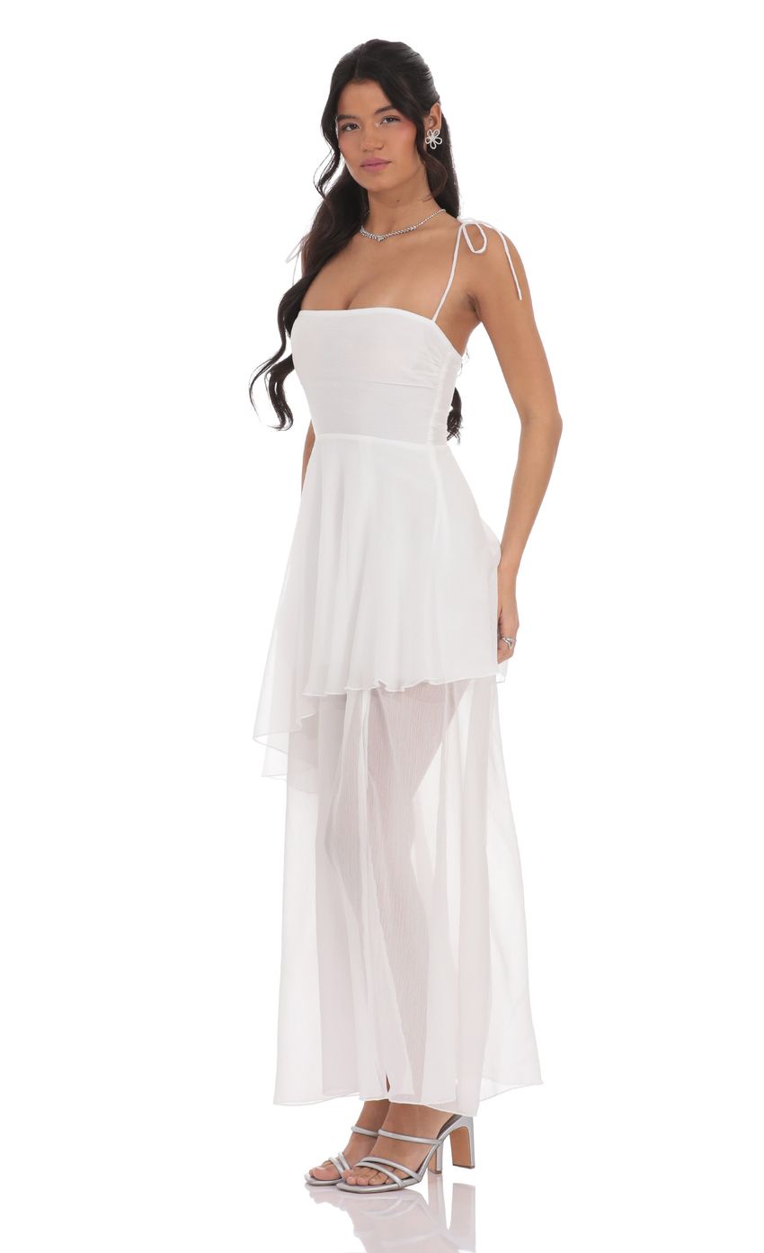 Lucy In The Sky Flow Shimmer A-line Maxi Dress in White