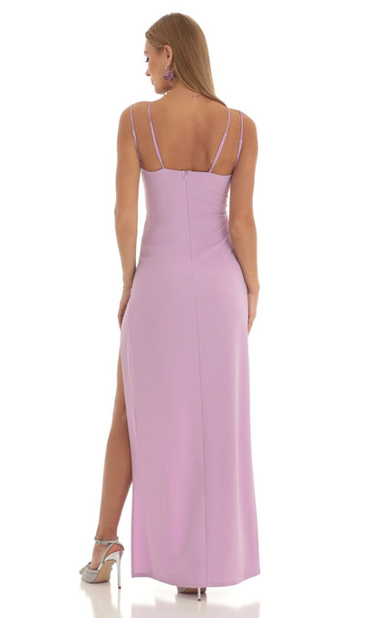 Lucy In The Sky Sequin Cutout Maxi Dress in Purple