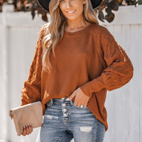 Cupshe Pumpkin Spice Textured Knit Sweater (x2)