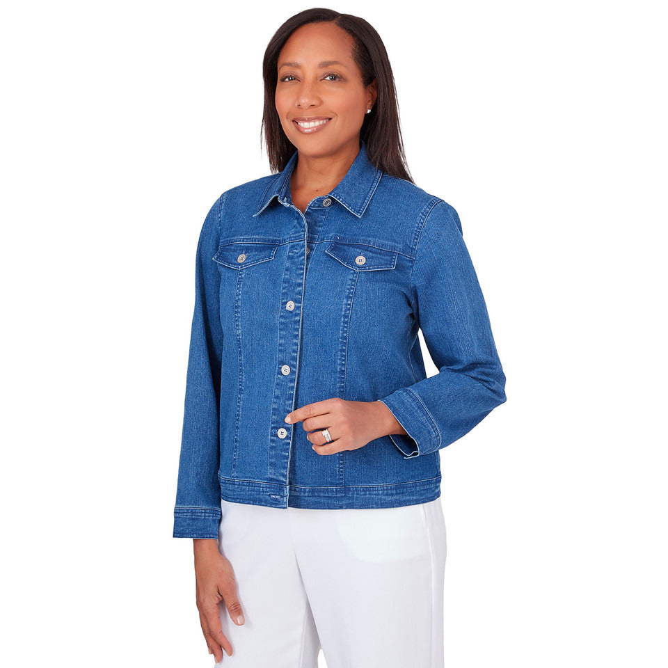 Alfred Dunner Women's Classic Fit Denim Jacket