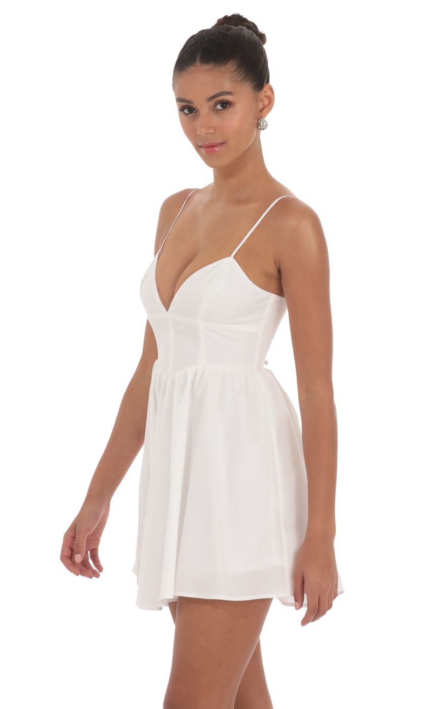 Lucy In The Sky Corset Fit and Flare Dress in White