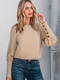 Cupshe Khaki Round Neck Puff Sleeve Back Button Blouse (x2)