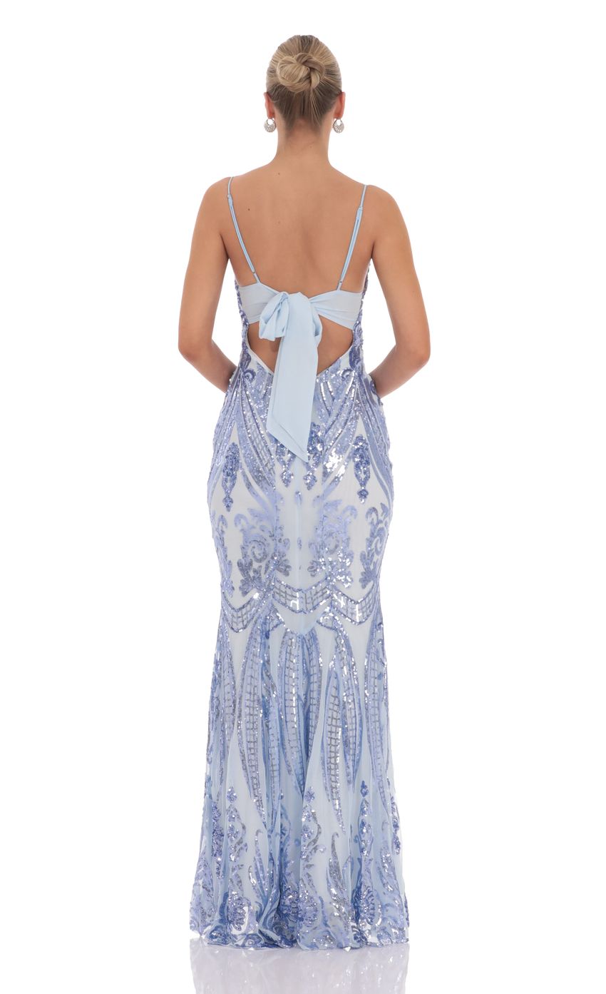 Lucy In The Sky Sequin Mermaid Dress in Blue