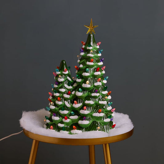 Cracker Barrel Lighted Double Christmas Tree