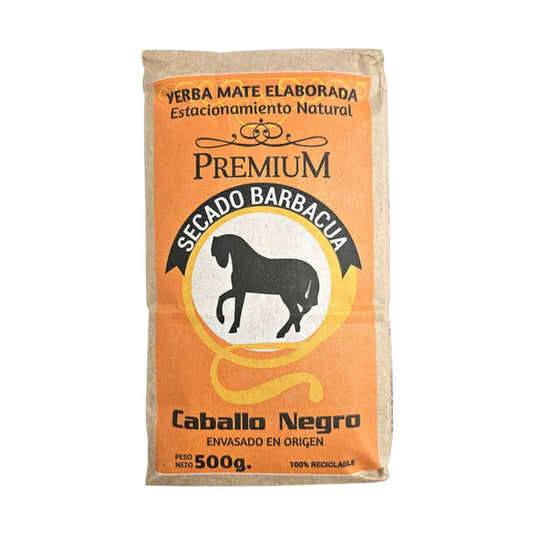 Pampa Direct Caballo Negro Premium Yerba Mate, Natural Aging, Barbacuá Dried, 500 g / 17.6 oz