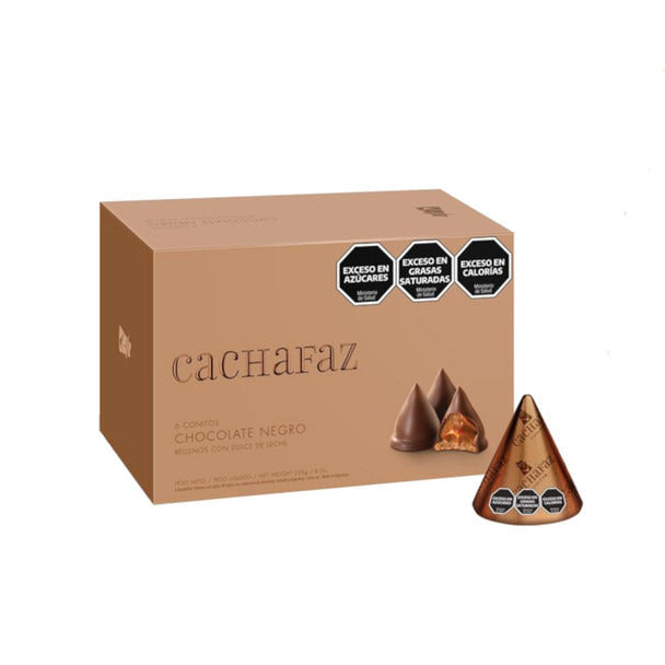 Pampa Direct Cachafaz Dulce de Leche Conitos Cone Cookies Filled with Creamy Dulce de Leche and Milk Chocolate Covered, 228 g / 8 oz (box of 6)