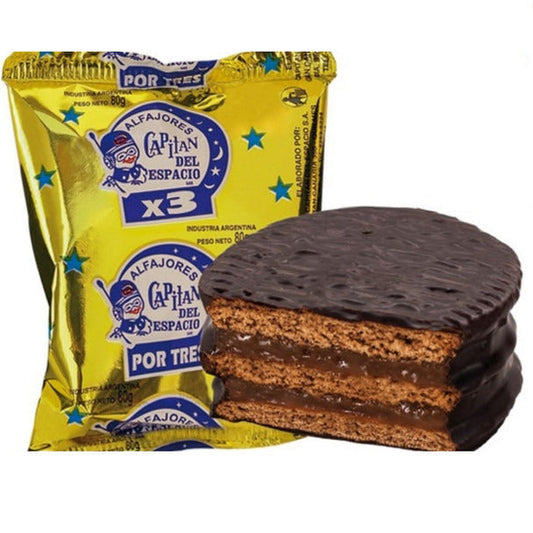 Pampa Direct Capitán del Espacio Triple Alfajor with Dulce de Leche Rare Difficult to Find, 80 g / 2.82 oz (pack of 6)