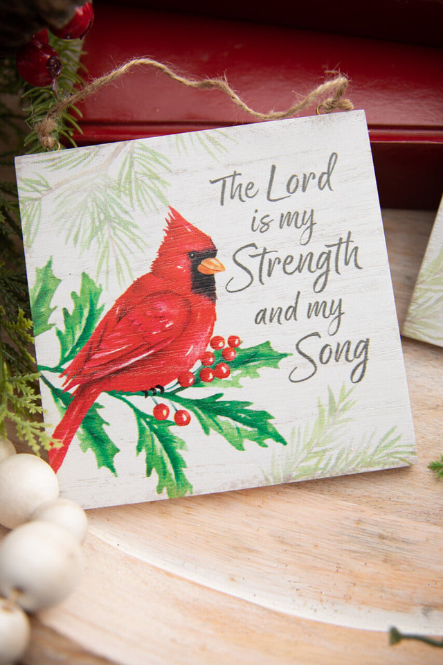 Decorator's Warehouse 5" Flat Ornament with Cardinals and Sentiments