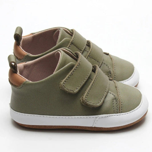 Little Love Bug Co. Casual Army Green Low Top {Premium Leather}