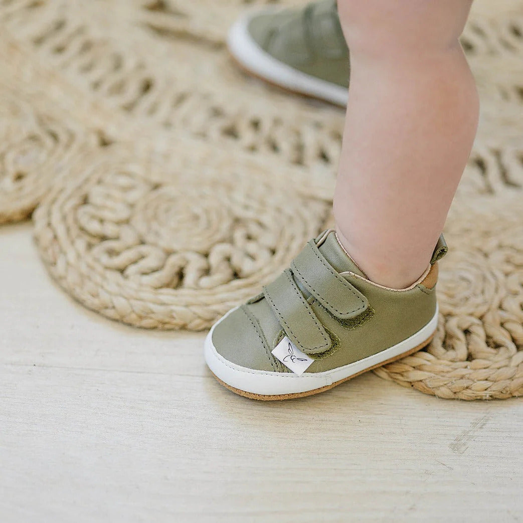 Little Love Bug Co. Casual Army Green Low Top {Premium Leather}