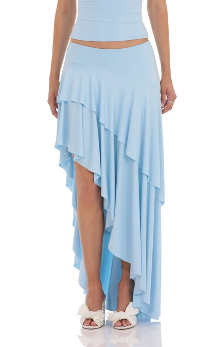 Lucy In The Sky Ruffle Two Piece Set in Baby Blue